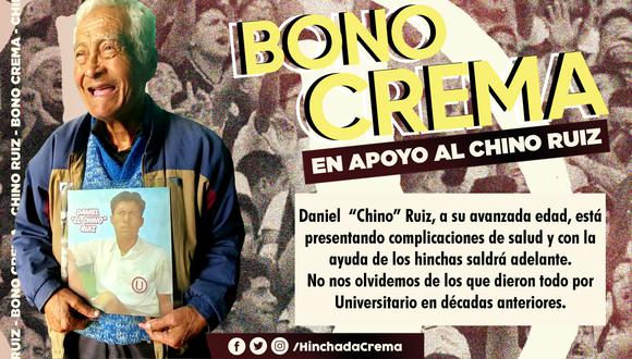El bono de la Asociación Hinchada Crema para Daniel 'Chino' Ruiz.