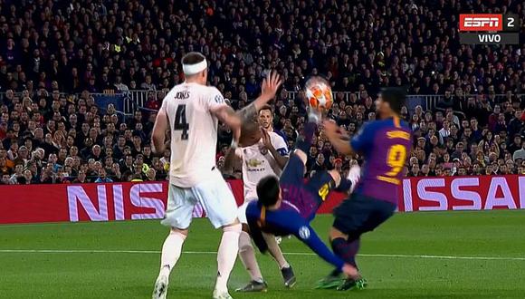 Lionel Messi estuvo a punto de marcar golazo de 'chalaca' | VIDEO