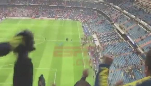 ¡Se vino abajo el Bernabéu! Así alienta Boca Juniors en Madrid [VIDEO]