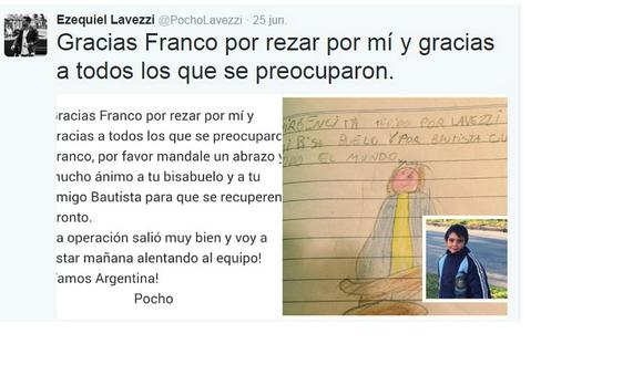 Ezequiel Lavezzi sorprende a niño que pidió por él a la virgen