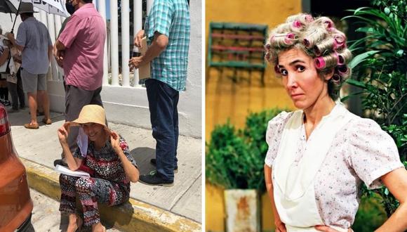 La popular "Doña Florinda" mostró cómo esperó bajo el sol para ser inoculada contra el coronavirus. (Foto: Instagram / florindamezach1).