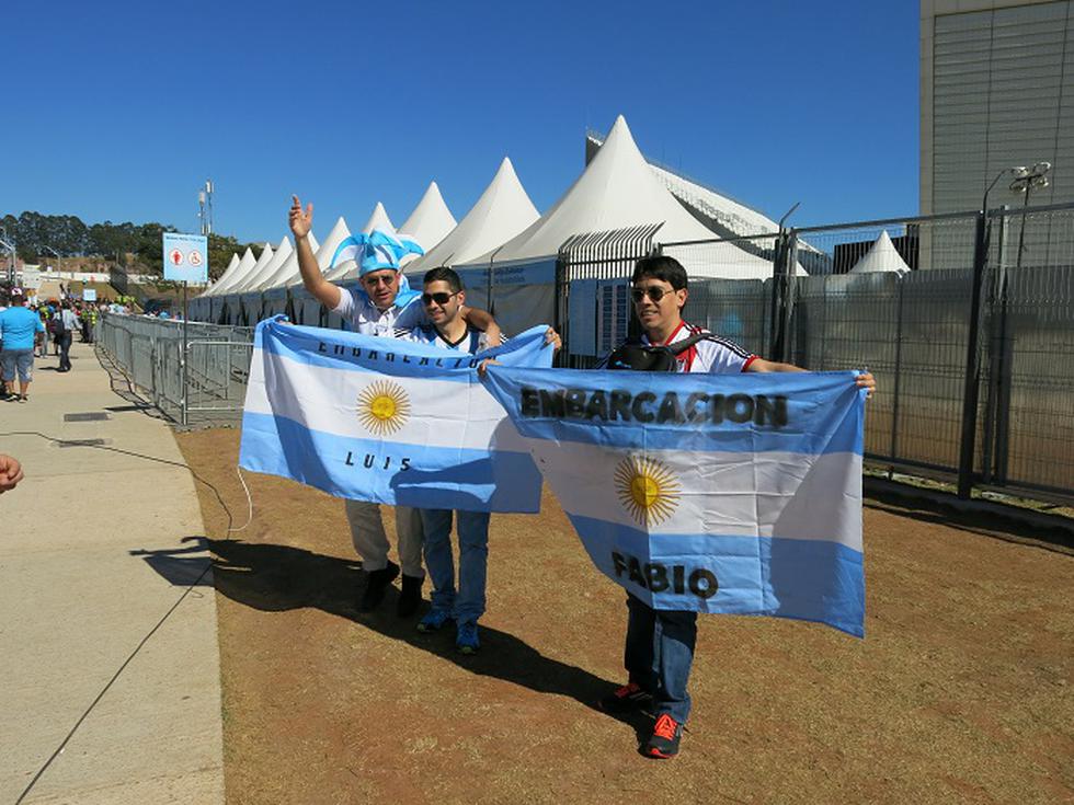 Mundial Brasil 2014: Hinchas argentinos arman la fiesta en Arena Corinthians [FOTOS]