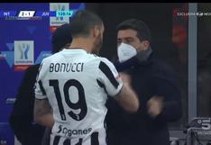 Leonardo Bonucci desató su furia con directivo del Inter tras el gol de Alexis | VIDEO
