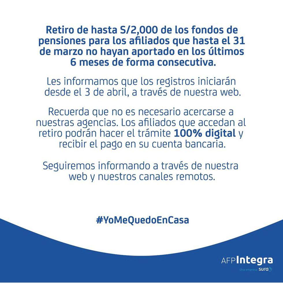 Las diferentes AFP de Perú se manifiestan en redes sociales