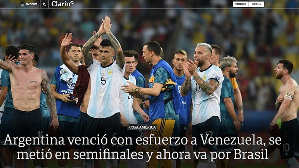 Brasil vs. Argentina: prensa argentina calienta previa del partido por las semis de la Copa América 2019 | FOTOS