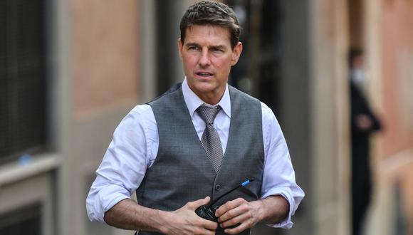 Tom Cruise durante el rodaje de la séptima película de “Misión Imposible” en Roma. (Foto: AFP/Alberto Pizzoli)