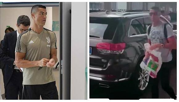 Cristiano Ronaldo llegó a Turín para su primer entrenamiento con Juventus