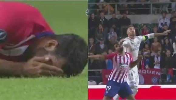 Sergio Ramos aplicó codazo a Diego Costa y no le mostraron tarjeta