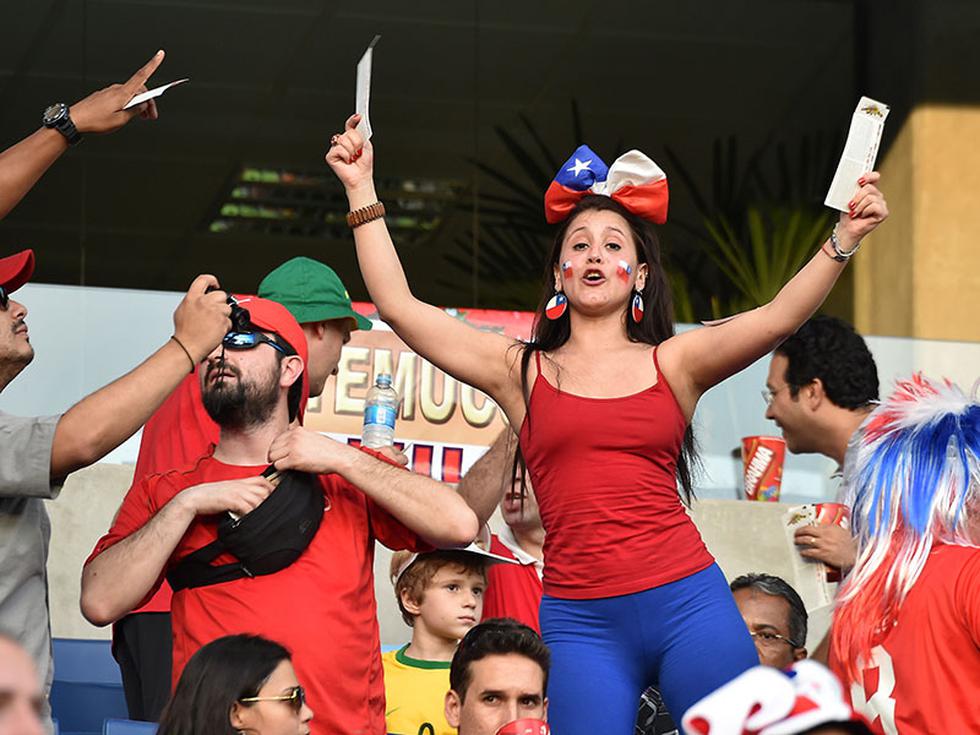 Mundial Brasil 2014: La alegría en las tribunas del Chile vs Australia [FOTOS]