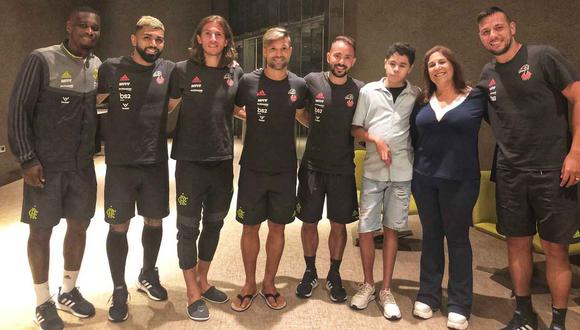 La visita que recibieron los jugadores del Flamengo antes de medirse a River Plate en la final de la Copa Libertadores 2019. (Foto: @Flamengo)