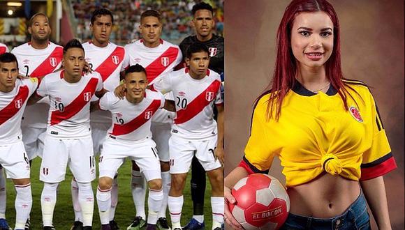 Perú vs Colombia: Modelo colombiana calienta el duelo 