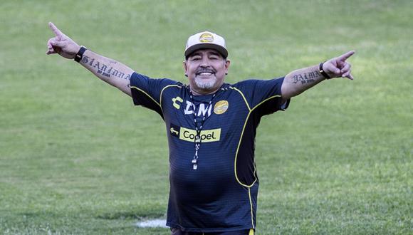 El homenaje de Dorados de Sinaloa a Diego Maradona. (Foto: AFP)