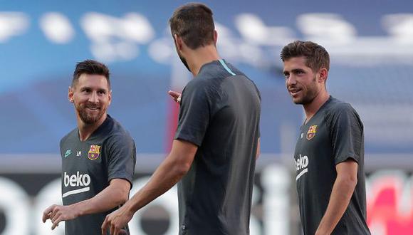 Gerard Piqué y Sergi Roberto entraron en la convocatoria de Barcelona para el clásico. (Foto: AFP)