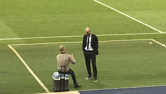 La conversación de Pep Guardiola y Zidane tras el Manchester City vs. Real Madrid. (Foto: Tiempo de Juego)