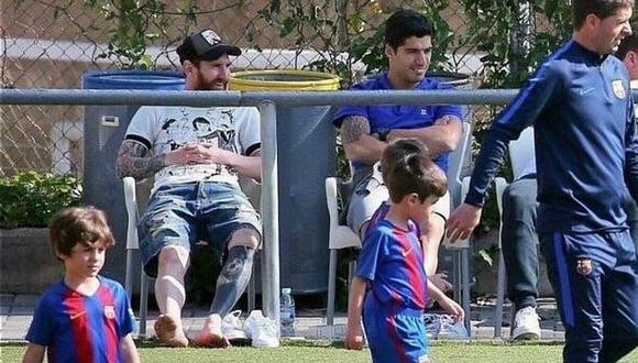 Luis Suárez pasó insólito momento con hijo de Lionel Messi