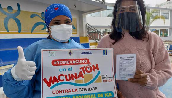 Vacunación contra el coronavirus continúa avanzando a nivel nacional. Foto: Diresa Ica