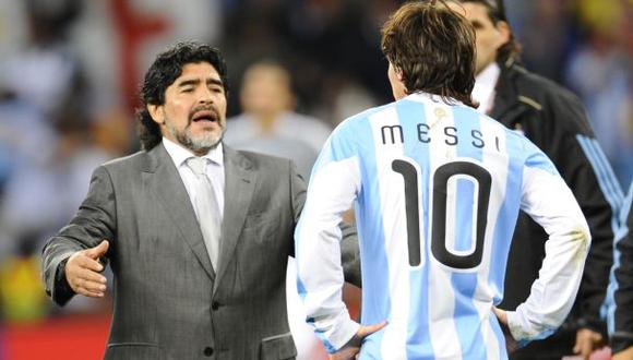 Lionel Messi fue dirigido por Diego Maradona en el Mundial Sudáfrica 2010. (Foto: AFP)