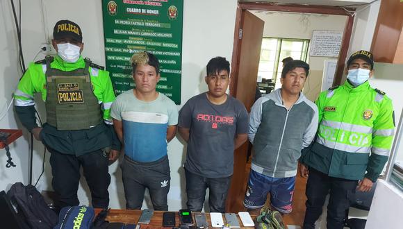 Los presuntos delincuentes fueron capturados por agentes de la comisaría de Vegueta. (Foto: PNP)