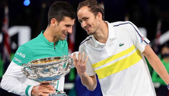 Daniil Medvédev recordó a Novak Djokovic tras avanzar a semifinales del Australian Open. (Foto: AP)