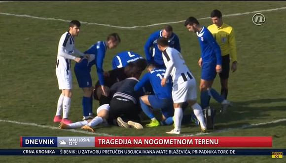 Futbolista croata se desploma y muere en pleno partido