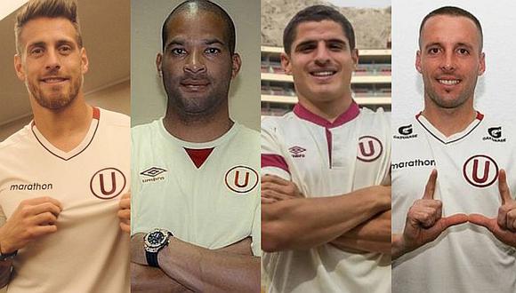 El once de Universitario con Germán Denis, Lavandeira y Rodríguez