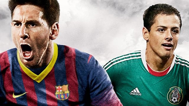 Lionel Messi y 'Chicharito' Hernández comparten la portada de FIFA 14