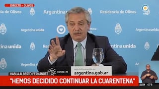 Presidente de Argentina anuncia la extensión de la cuarentena hasta el 26 de abril