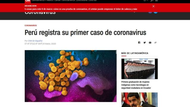 Coronavirus en Perú: Así informaron los medios internacionales sobre el primer caso en nuestro país | FOTOS
