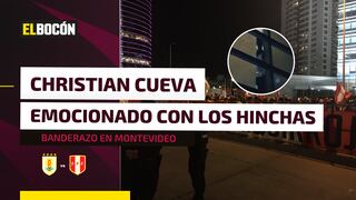 Christian Cueva se emociona con la visita de los hinchas durante la concentración en Montevideo