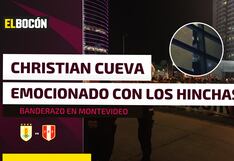 Christian Cueva se emociona con la visita de los hinchas durante la concentración en Montevideo