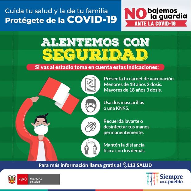 Continuemos cumpliendo con las medidas de prevención. Foto: Minsa