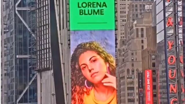 Lorena Blume es la primera peruana en aparecer en el Time Square de Nueva York