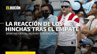 La reacción de los hinchas de Sporting Cristal tras el amargo empate ante Cantolao