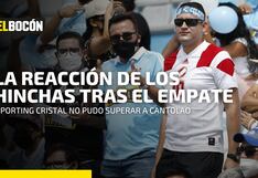 La reacción de los hinchas de Sporting Cristal tras el amargo empate ante Cantolao