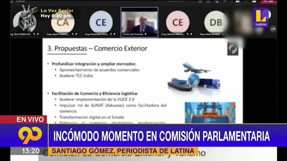 Curioso momento en sesión virtual de comisión parlamentaria