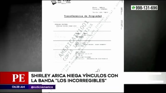 Shirley Arica niega vínculos con la banda 'Los Incorregibles'