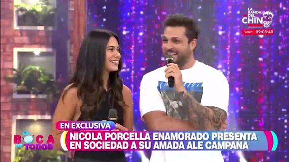 Nicola Porcella más enamorado que nunca, presenta en TV a su novia Ale Campaña