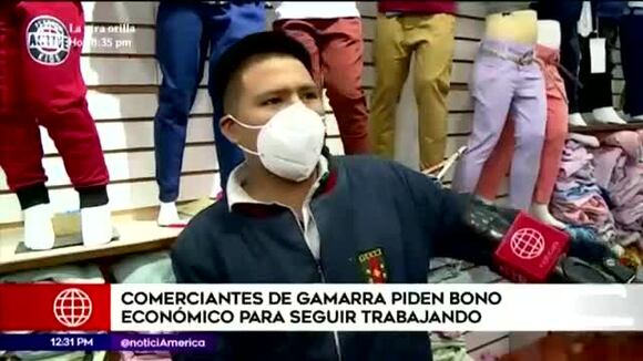 Gremio de confeccionistas de Gamarra piden bono económico para seguir trabajando