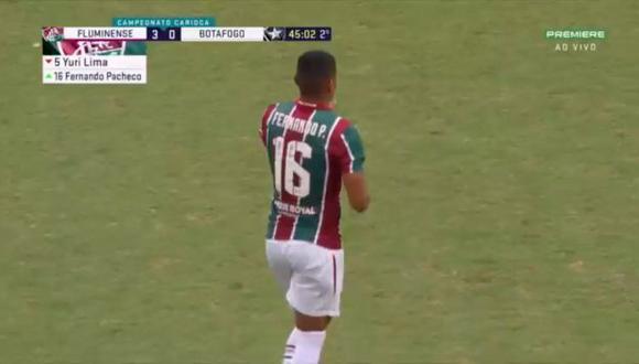 Fernando Pacheco jugó los minutos de descuento del segundo tiempo del duelo ante Botafogo. (Captura: Premiere)