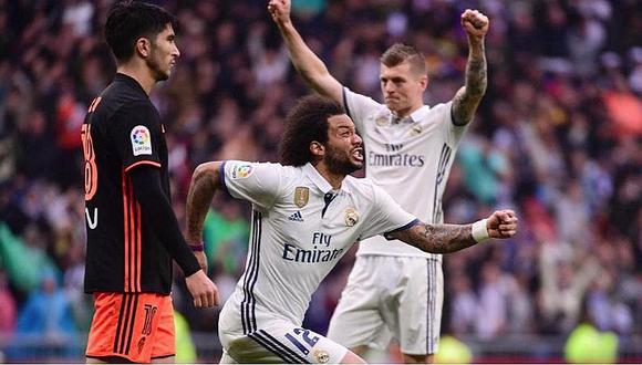 Real Madrid: Golazo de Marcelo pone líder a 'merengues' en España [VIDEO]
