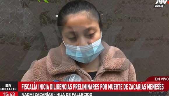 Naomi Meneses detalló que ella fue quien llevó a su padre al hospital Dos de Mayo debido a que él perdió el conocimiento. Remarcó que la muerte ocurrió el 28 de junio y que no se le ha realizado una autopsia. (Foto: ATV+)