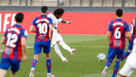 Marcelo anotó ante Eibar su primer gol en la temporada en LaLiga Santander 2019-20. (Foto: Real Madrid)