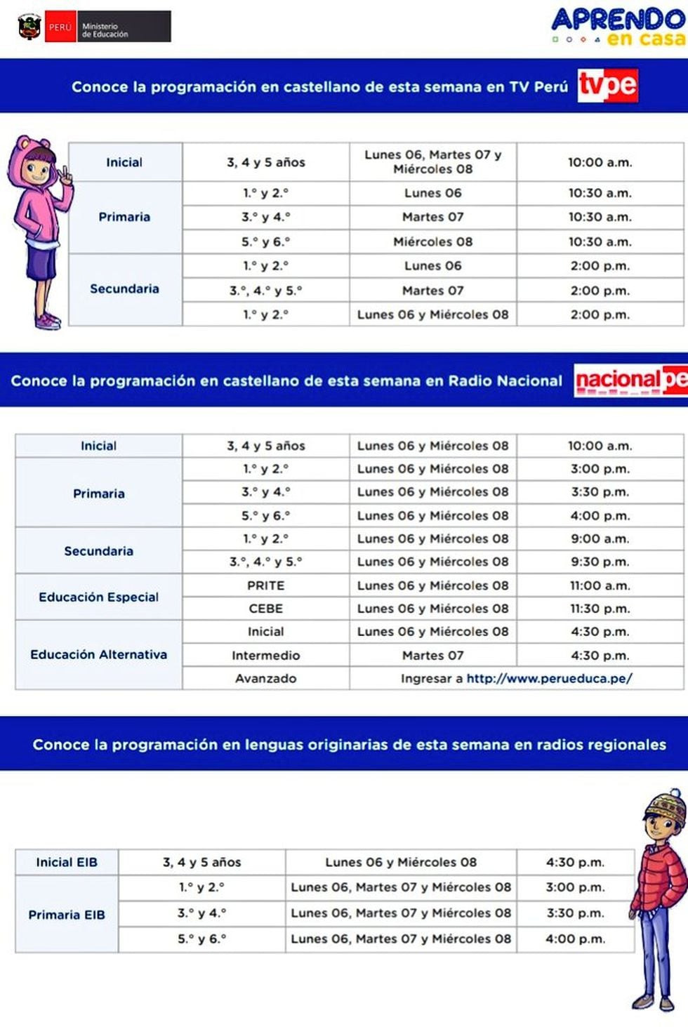 Aprendo En Casa Horarios De TelevisiÓn Y Radio Materiales Para El Docente ~ Materiales Para El 5618