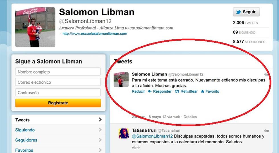 Libman en su Twitter: "Para mí, este tema está cerrado"