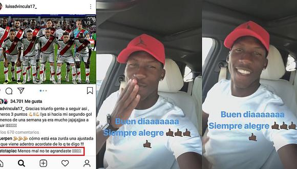Luis Advíncula celebra su buen momento y Renato Tapia lo trolea en Instagram