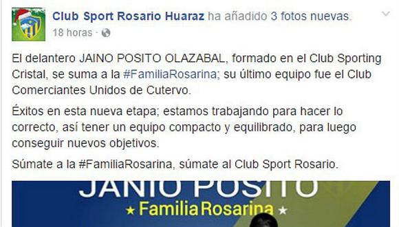 Sport Rosario: Ex Sporting Cristal es nuevo jale rosarino