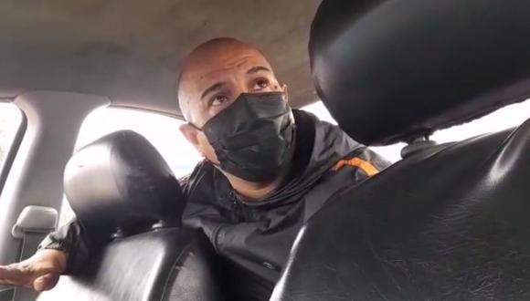 El falso taxista José del Carmen Espinoza al momento de su detención. (Foto: Municipalidad de Surco)