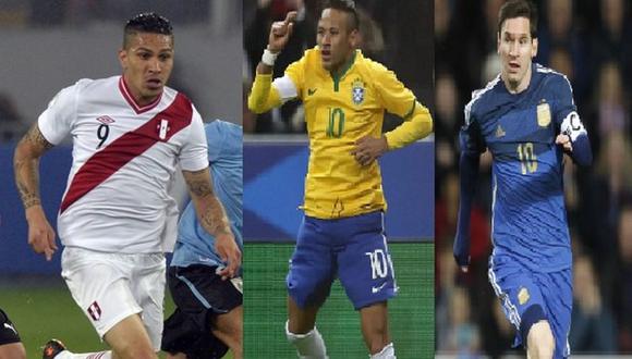 Paolo Guerrero, Messi y Neymar buscan ser máximos goleadores de Sudamérica