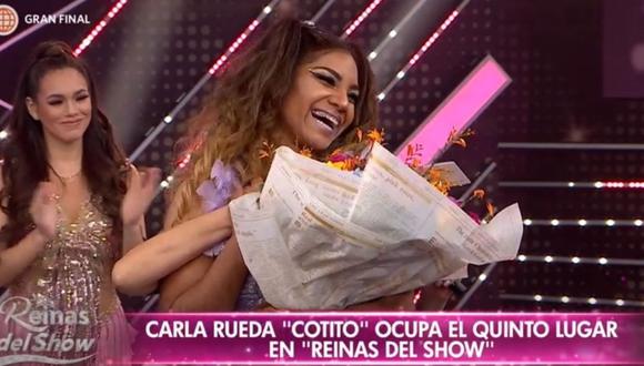 La voleibolista Carla ‘Cotito’ Rueda siguió en la competencia luego de ser salvada con un comodín la semana pasada. (Foto: Captura América TV)