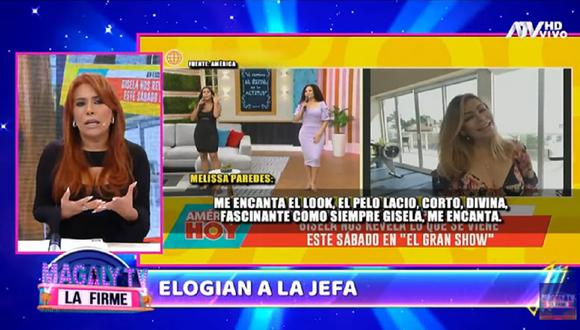 Magaly Medina critica a Melissa Paredes por sus recientes comentarios a Gisela Valcárcel. (Captura ATV).